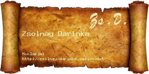 Zsolnay Darinka névjegykártya